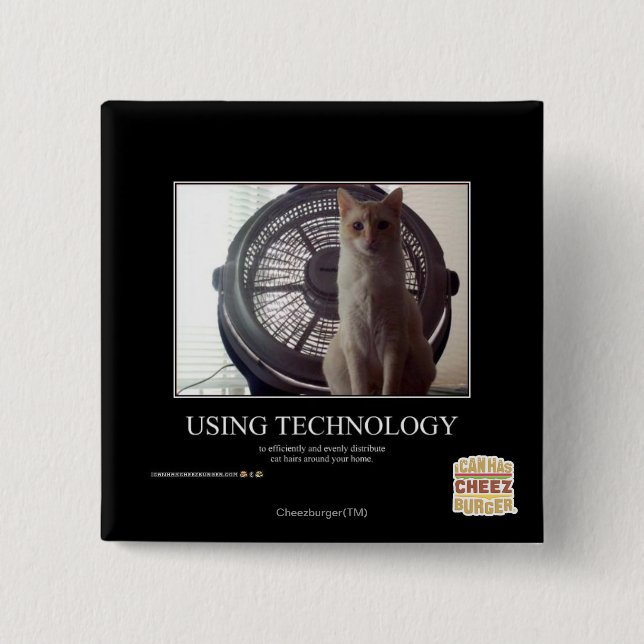 Bóton Quadrado 5.08cm Uso da tecnologia (Frente)