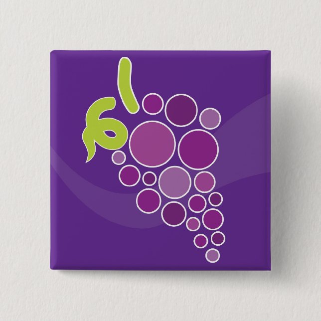 Bóton Quadrado 5.08cm Uvas roxas (Frente)