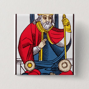Bóton Quadrado 5.08cm V o papa, cartão de Tarot