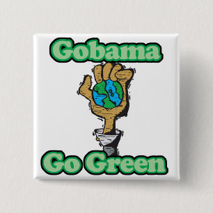 Bóton Quadrado 5.08cm Vá Obama Vá Verde