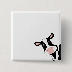 Bóton Quadrado 5.08cm Vaca, vaca fofa, animal
