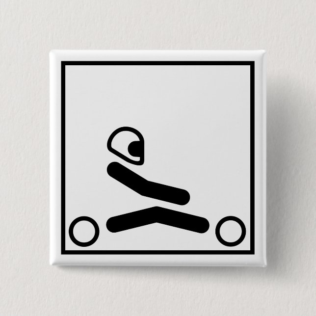 Bóton Quadrado 5.08cm Vai a figura de Kart (Frente)