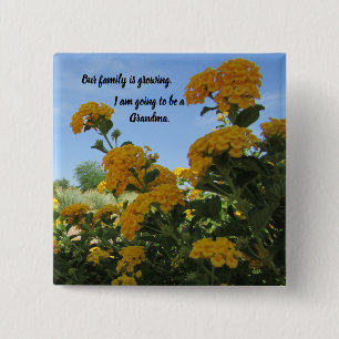 Bóton Quadrado 5.08cm Vai ser um novo anúncio de bebê avô