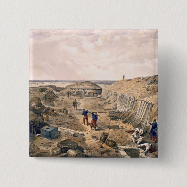 Bóton Quadrado 5.08cm Vala do bastião du Esteira, placa 'de Seat (Frente)