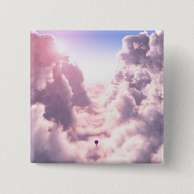 Bóton Quadrado 5.08cm Vale no Botão das Nuvens (Frente)