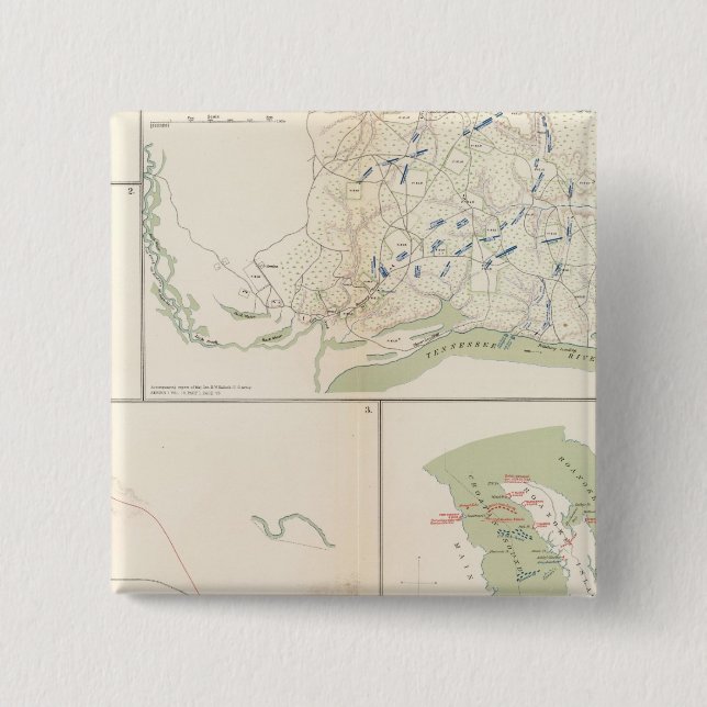 Bóton Quadrado 5.08cm Valverde, Shiloh, Ft Craig, Ilha Roanoke (Frente)