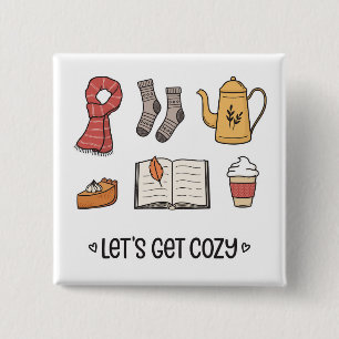 Bóton Quadrado 5.08cm Vamos Get Cozy