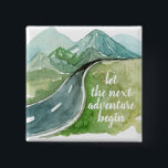 Bóton Quadrado 5.08cm Vamos Natural De Aquarela O Próximo Aventura Começ<br><div class="desc">Vamos Natural De Aquarela O Próximo Aventura Começa</div>