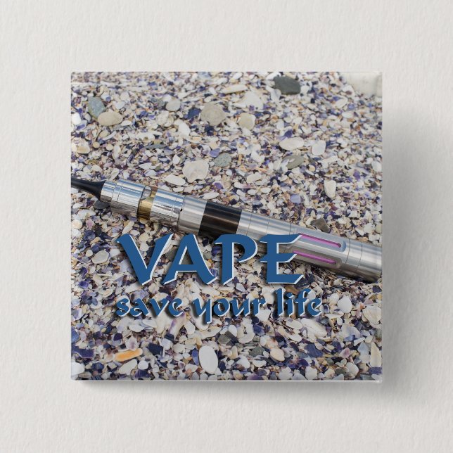 Bóton Quadrado 5.08cm Vape and save your life (Frente)