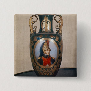 Bóton Quadrado 5.08cm Vaso de Sevres que descreve Louis Bonaparte