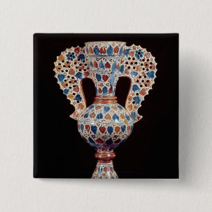Bóton Quadrado 5.08cm vaso Lata-vitrificado com decoração do brilho