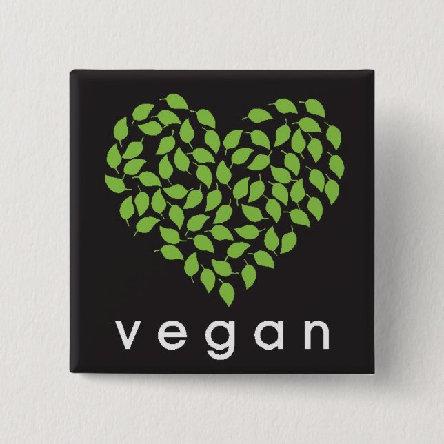 Bóton Quadrado 5.08cm vegan heART (Frente)