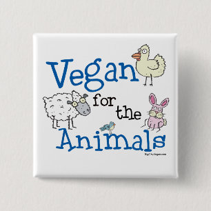 Bóton Quadrado 5.08cm Vegan para os Animais