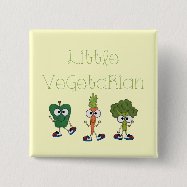 Bóton Quadrado 5.08cm Vegetariano pequeno (Frente)