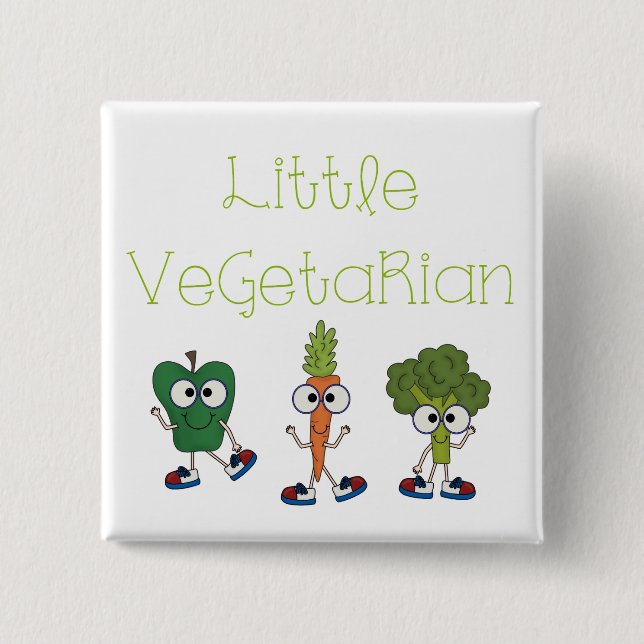 Bóton Quadrado 5.08cm Vegetariano pequeno (Frente)