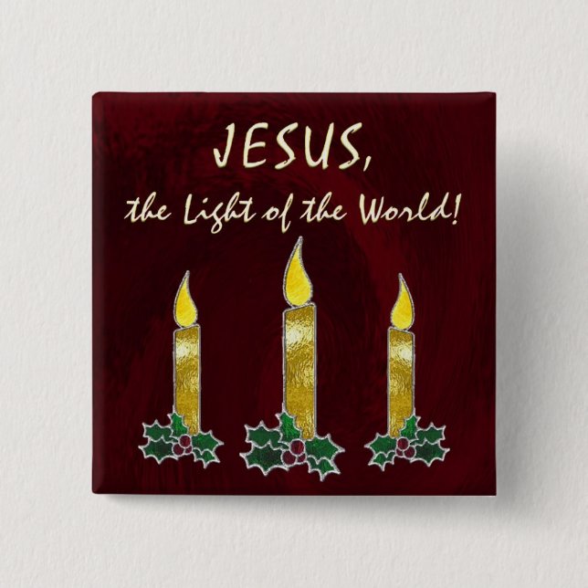 Bóton Quadrado 5.08cm Velas do vitral (Frente)