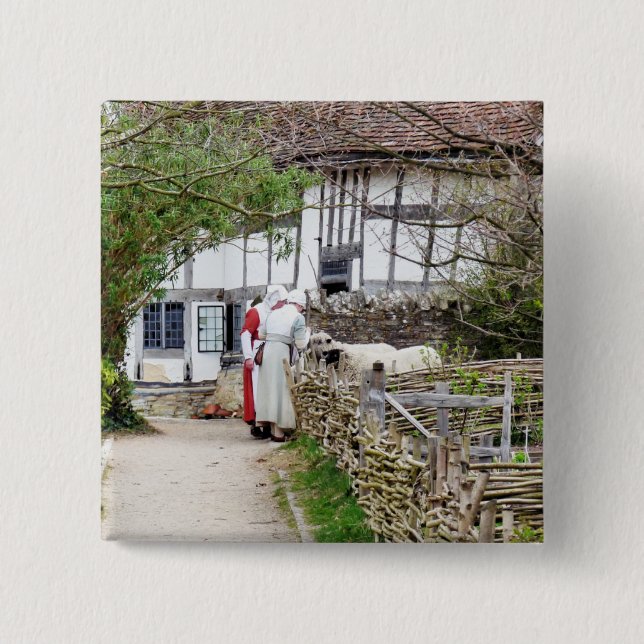 BÓTON QUADRADO 5.08CM VELHA INGLATERRA (Frente)