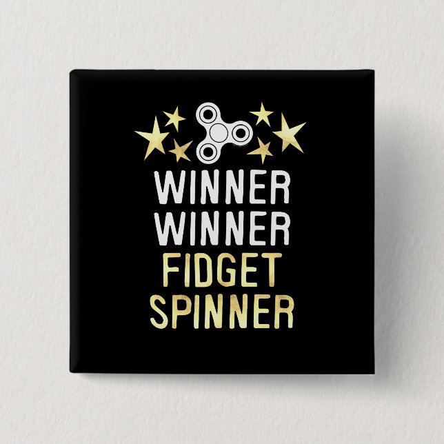 Bóton Quadrado 5.08cm Vencedor do Fidget Spinner (Frente)