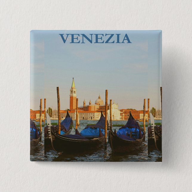 Bóton Quadrado 5.08cm Veneza Itália (Frente)