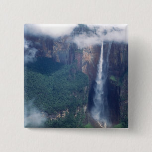 Bóton Quadrado 5.08cm Venezuela, Cataratas do Anjo, Parque Nacional Cana