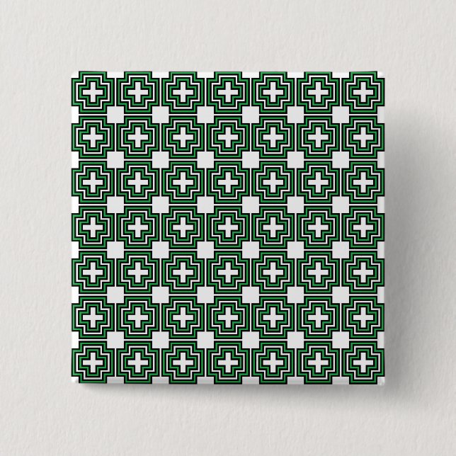 Bóton Quadrado 5.08cm Verde C&S (Frente)