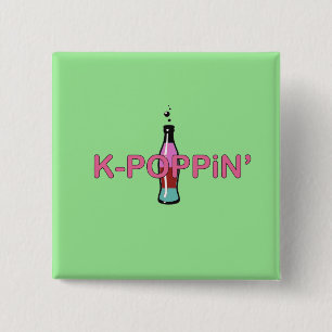 Bóton Quadrado 5.08cm Verde de Kpoppin
