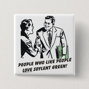 Bóton Quadrado 5.08cm Verde Soylent Para Pessoas