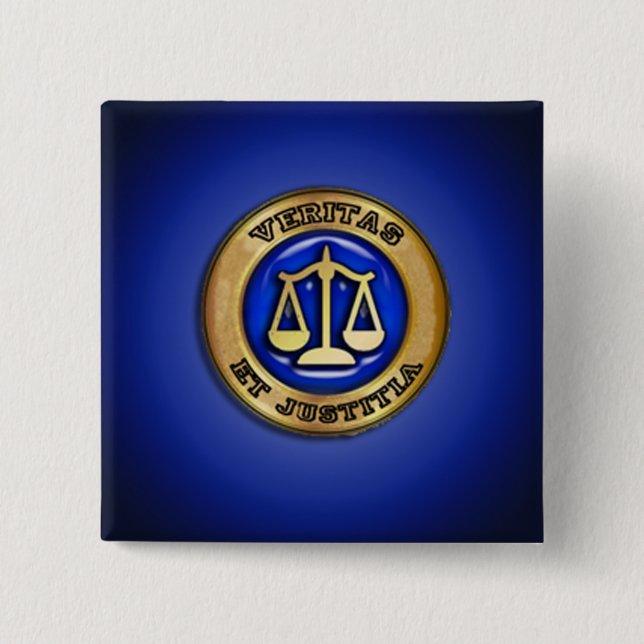 BÓTON QUADRADO 5.08CM VERITAS EM AZUL (Frente)