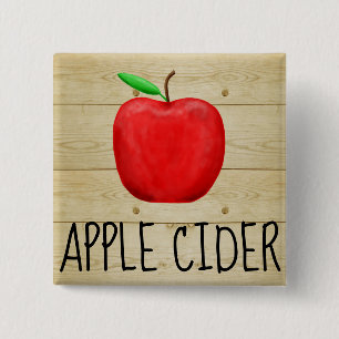 Bóton Quadrado 5.08cm Vermelho Apple da sidra de maçã