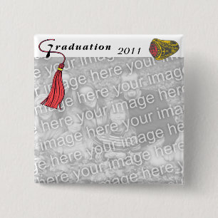 Bóton Quadrado 5.08cm VERMELHO do anel da classe da graduação