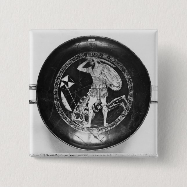 Bóton Quadrado 5.08cm Vermelho-figura copo do sótão (Frente)