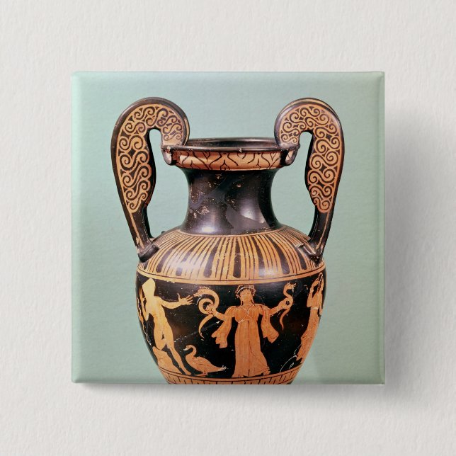 Bóton Quadrado 5.08cm Vermelho-figura krater do volute (Frente)