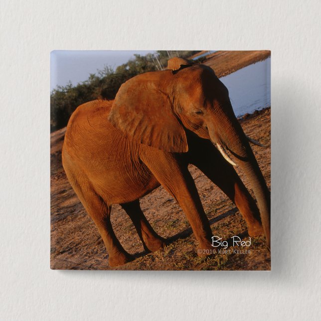 Bóton Quadrado 5.08cm Vermelho Grande (Frente)