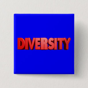Bóton Quadrado 5.08cm Vermelho - Letra Diversidade Quadrada