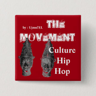 Bóton Quadrado 5.08cm (Vermelho) o botão de Hip Hop da cultura do
