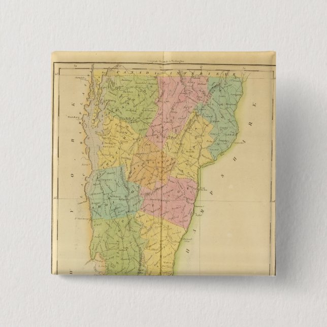 Bóton Quadrado 5.08cm Vermont EUA (Frente)