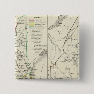 Bóton Quadrado 5.08cm Vermont, New Hampshire, Massachusetts