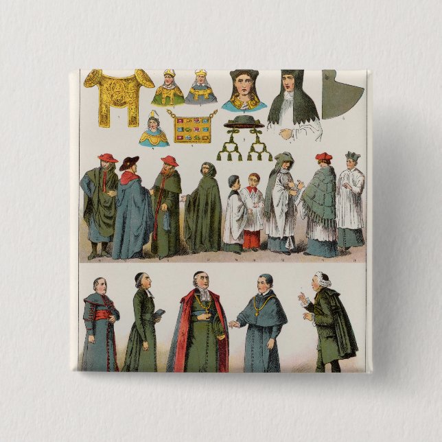 Bóton Quadrado 5.08cm Vestido eclesiástico (Frente)