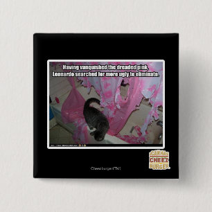 Bóton Quadrado 5.08cm Vestido o pavoroso rosa