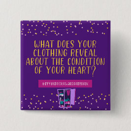 Bóton Quadrado 5.08cm Vestuário Revela Seu Botão Cardíaco