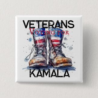 Bóton Quadrado 5.08cm Veteranos para Kamala Button