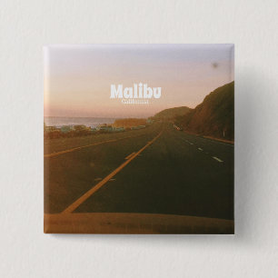 Bóton Quadrado 5.08cm Viagem de carro para Malibu, Califórnia