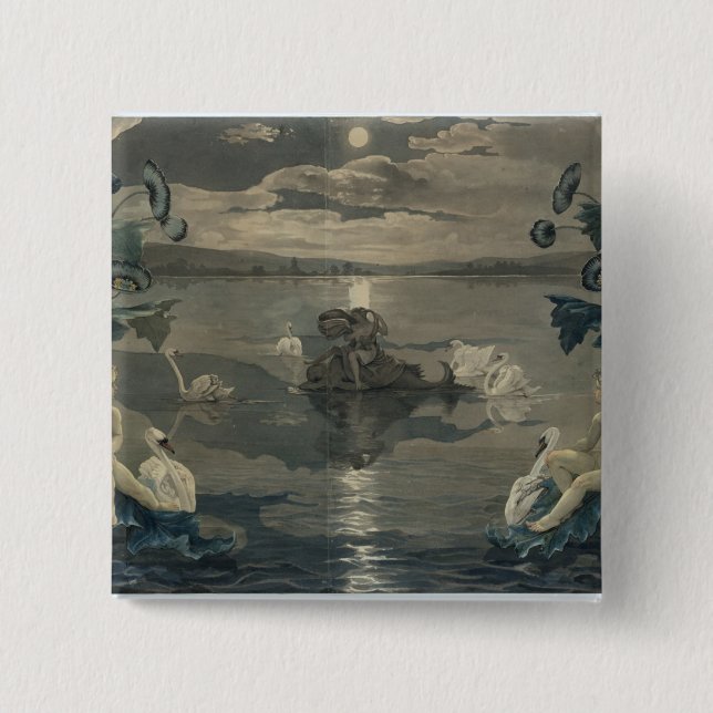 Bóton Quadrado 5.08cm Viagem do mar do Arion, 1809 (Frente)