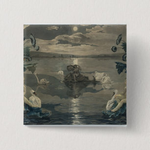 Bóton Quadrado 5.08cm Viagem do mar do Arion, 1809