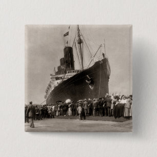 Bóton Quadrado 5.08cm Viagem nova do Lusitania do RMS, 13 Septemeber
