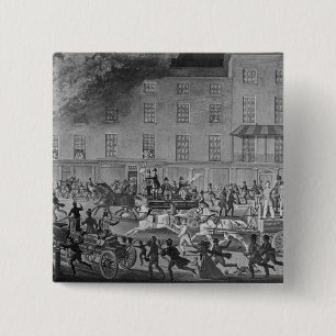 Bóton Quadrado 5.08cm Viaturas de incêndio de Londres