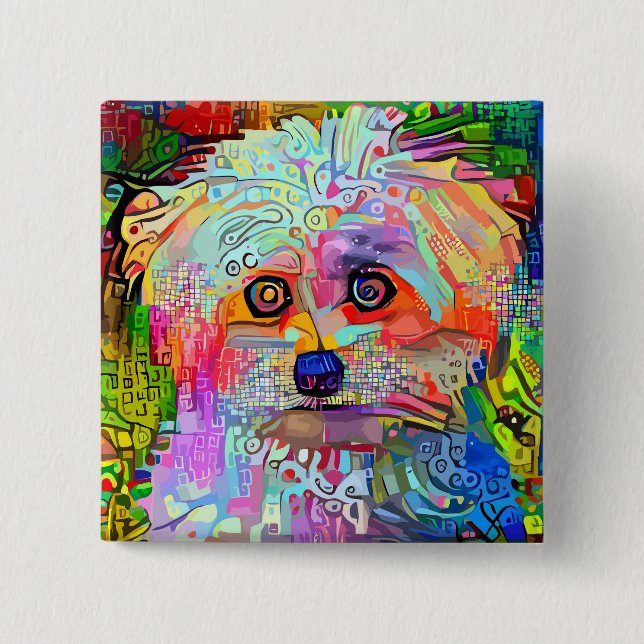 Bóton Quadrado 5.08cm Vibes em Paw-sitive (Frente)