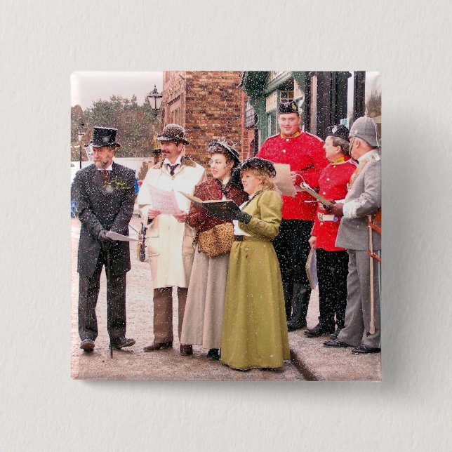 BÓTON QUADRADO 5.08CM VICTORIANO CHRISTMAS CAROL SINGERS (Frente)