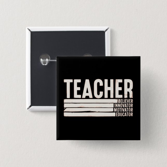 Bóton Quadrado 5.08cm Vida de Professor Volta às Aulas  (Frente & Verso)