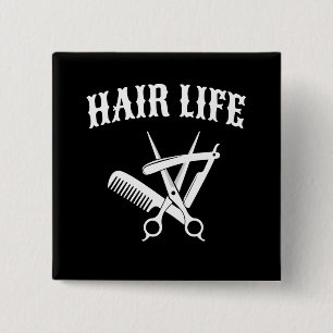Bóton Quadrado 5.08cm Vida do Cabelo - Cabeleireiro